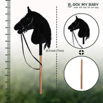 ROCK MY BABY Hobby Horse with a Detachable Bridle Plush Stuffed Stick Horse with Award Ribbon for Kids 3+ Years Old (Black)