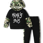 Kucnuzki Baby Toddler Boy Clothes 2T Boys Clothes Long Sleeve Letter Print Hoodies+Long Camo Pants Cute Little Boy Clothes Fall Winter Boys Clothes 2T 3T