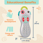 B. toys - Baby Musical TV Remote Control with Learning Numbers & Songs - Interactive Sensory Toy with Light-Up Buttons - Educational Baby Toys for Development, 6 Months & Up