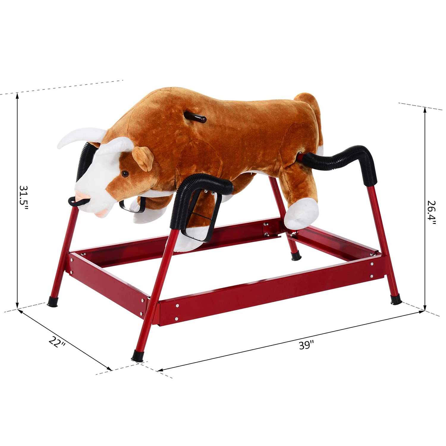 Qaba Kids Spring Rocking Horse Rodeo Bull Style - Riding Toys - Qaba ...