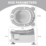 TPN Baby Bath Seat for Babies 6 Months & Up, Non-Slip Toddler Bath Seat with 5 PCS Waterproof Emoji Stickers, Portable Infant Bath Seat for Baby(Grey)