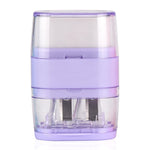 Waremew 1PCS Manual Pencil Sharpener with Eraser, 2 Sharpening Holes Sharpener with Eraser for School, Office and Home Supplies (Purple)