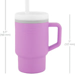 Infantino My 1st Tumbler, Silicone Sippy Cup with Straw & Handle, Spill-Resistant, for On-the-Go, BPA-Free Transition Cup, Lilac