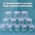 TOFOAN Baby Food Storage Containers,12 Pack Baby Food Containers with Lids,6 oz Glass Baby Food Jars,Small Snack Containers for Toddlers,Thickened Baby Food Storage Containers for Infant and Baby
