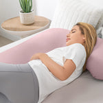 INSEN Pregnancy Pillow for Sleeping,Maternity Body Pillow for Pregnancy Women,Pregnancy Support Pillow for Back, Hip Pain, Pink