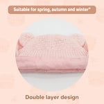 Duoyeree Baby Winter Hat Earflap Cotton Lining Knit Beanie Cap for Toddler Girl Boy (0-6 month, Pink)