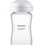 Philips Avent Natural Glass Baby Bottles with Natural Response Nipples (Medium Flow, Flow 3), 8oz, 4-Pack, SCY913/04