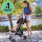 Summer by Ingenuity 3D Mini Convenience Stroller – Lightweight Stroller, Compact Fold, Multi-Position Recline, Canopy with Pop Out Sun Visor and More – Umbrella Stroller for Travel, Dusty Rose Pink
