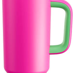 40 oz Tumbler with Handle and Straw: Stainless Steel Insulated Tumbler Keeps Cold for 24 Hours, Leakproof Travel Cup Fits in Cup Holder and BPA-Free, Cotton Candy