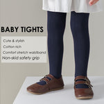 EPEIUS Baby Tights Seamless Non Slip/Skid Leggings Newborn Girl Cotton Stockings Baby Boy Footed Pants Solid Plain Tights Pantyhose for 0-3 Months,4 Pack,Navy/White/Pink/Magenta XXS