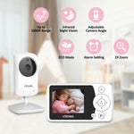 VTimes Baby Monitor with Camera and Audio, Video Baby Monitor No WiFi Night Vision, 2.4" LCD Screen Portable Baby Camera VOX Mode Pan-Tilt-Zoom Alarm and 1000ft Range, Ideal for Baby/Elderly/Pet