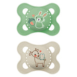 MAM Original Matte Baby Pacifiers 0-6 Months, Binky for Newborn Babies, BPA-Free Skin Soft Silicone Nipple, Easy to Clean, Developed with Medical Experts, 2 Count, With Sterilizer Case, Made in Europe