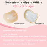 COMI Natural Glass Baby Bottles for Breastfeeding Babies,Newborn Anti-Colic Baby Bottle Set with Slow Flow Nipple,0-3 Months,BPA-Free,6 oz,2 Pack