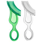 Brilliant Oral Care Baby’s First Toothbrush, Smooth Silicone Bristles Gently Clean Tender Teeth and Gums, for Ages 4+ Months, Green + Clear, 2 Pack