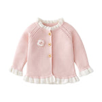 Baby Girls Fall Winter Cardigan Sweater Long Sleeve Button Knitted Outwear Tops Toddler Girl Clothes Princess Pink
