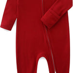 Baby Romper 100% Cotton Pajamas One Piece Long Sleeve Zipper Footie Onesie for 0~12M Baby