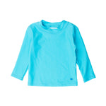RUGGEDBUTTS® Baby/Toddler Boys Long Sleeve Rash Guard Swim Shirt w/UPF 50+ - Bright Aqua, 5