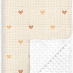 Bow Baby Blankets for Girls, Soft Nursery Minky Blankets with Muslin and Dotted Fleece Back 30x40 inches, Receiving Bed Quilt for Newborn, Infants, Toddlers