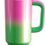 40 oz Tumbler with Handle and Straw: Stainless Steel Insulated Tumbler Keeps Cold for 24 Hours, Leakproof Travel Cup Fits in Cup Holder and BPA-Free, Cotton Candy