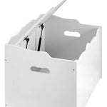 Amazon Basics Kids Wooden Toy Storage Chest with Safety Lid, Spacious Organizer for Bedroom, White, 30" x 18" x 19"