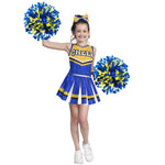 Spooktacular Creations Girl Blue Cheerleader Costume, Halloween Cute Cheer Uniform Outfit with Accessories for Halloween High School Cheerleader Dress Up Costume-S