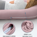 INSEN Pregnancy Pillow for Sleeping,Maternity Body Pillow for Pregnancy Women,Pregnancy Support Pillow for Back, Hip Pain, Pink