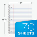 Oxford Spiral Notebook, 1 Subject, College Ruled Paper, 8 x 10-1/2 Inch, Pastel Pink, Orange, Yellow, Green, Blue and Purple, 70 Sheets (63756), Set of 6