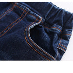 KIDSCOOL SPACE Baby Girl Boy Jeans,Little Kid Elastic Waist Ripped Denim Pants,Blue,6-12 Months