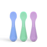 Ubbi Silicone Baby Training Spoons, 3-Pack Soft-Tip Self-Feeding Utensils for Baby-Led Weaning, Easy-Grip Toddler Spoons, BPA-Free, Dishwasher Safe