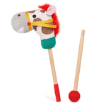 Battat – Classic Hobby Horse – Plush Stick Horse – Wooden Pole & Sensory Textures – Realistic Sounds – 2+ Years – Pony Pal