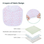 Hakochia Waterproof Baby Bibs Organic Cotton Soft Absorbent Baby Bandana Drool Bibs With Adjustable Snaps for Girls Teething and Drooling 3-36 Months