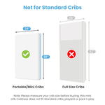 Dourxi Mini Crib Mattress, 38x24X4 Inch Dual Sided Comfort Gel Memory Foam, Breathable Premium Baby Mattress for Mini and Portable Cribs w/Removable Outer Cover - White&Blue