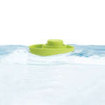 PlanToys® Pastel Green Rubber Convertible Boat Wooden Montessori Water and Sensory Play Toy | Cause & Effect, Imagination and Exploration Activity | Eco Friendly Floating Bath Toy