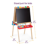 Melissa & Doug Deluxe Wooden Art Easel for Kids with Dry-Erase Board, Chalkboard & Drawing Paper Roller, Folding Double-Sided Toddler Easel, Preschool Learning Toys for Girls & Boys Ages 3+