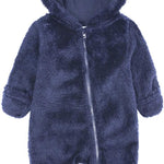 Newborn Baby Jumpsuit Hooded Fleece Rompers Long Sleeve Onesies Outwear Outfits
