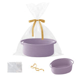 Gift Basket with Gift Bag and Ribbons,Small Rope Woven Shelf Storage,Baskets for Gifts Empty,Birthday,Shower,Decorative Organizer Box for Cat Dog Pet with Handles(White)