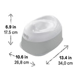 Ingenuity Ready Set Go Potty Training Toilet, Removable Bowl, Non-Skid Bottom, Wide Stable Base, Age 18 Months & Up, White & Grey