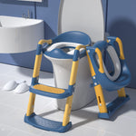 GLAF Potty Training Toilet Seat for Toddler Potty Chair with Step Stools Ladder for Boys Girls 2 in 1 Adjustable Kids Potty Seat with Anti-Slip Pads Comfortable Cushion (Blue)