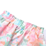 Girls' Floral Skirt Elastic Waistband Cotton Tiered Skirt with Built-in Shorts D-Pink