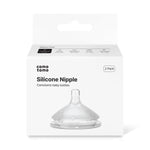 Comotomo Silicone Replacement Nipples for Baby Bottle Gen 2 (2026 Release) - Soft, Silicone Nipples with Dual Anti-Colic Vents Designed for Natural Latch (Pack of 2), Preemie Flow (0+ Months)