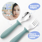 Pimoys 6 Pieces Toddler Utensils, Kids Silverware Set with Plastic Handle Stainless Steel Children Forks and Spoons, Dishwasher Safe