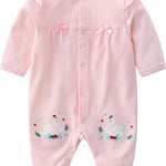 Baby One Piece Romper Soft Cotton Sleepwear Footed Jumpsuit for 0-12 Month Infant