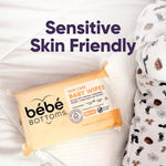 Bébé Bottoms Hypoallergenic Facial Cloth and Baby Wipes - Fragrance & Paraben Free, Sensitive Skin Friendly - Travel Essentials, Baby Essentials - Ideal for On-the-Go Families (56 Count)