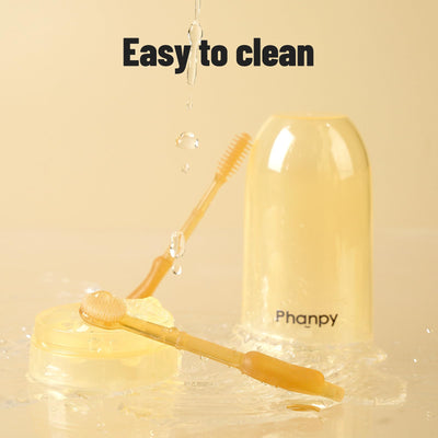 Phanpy Baby Toothbrush, Silicone Baby Tongue Cleaner Newborn, Infant Toothbrush 0-6 Months and 6 to 12 Months, Baby First Toothbrush, Oral Cleaner, Baby Mouth Cleaner
