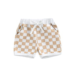 Lukivech Infant Toddler Baby Boy Casual Checkerboard Plaid Cotton Elastic Waist Jogger Shorts Summer Clothes (Yellow, 6-12 Months)