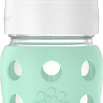 Lifefactory 8-Ounce Wide Neck Glass Baby Bottle with Protective Silicone Sleeve and Sippy Spout, Mint (LG2251WMI4)