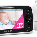 Baby Monitor with Camera and Audio- Video Baby Monitor with 960ft Long Range, Remote Pan-Tilt-Zoom, Night Vision, Temperature Sensor, 2-Way Talk, 8 Lullabies, 30-Hour Battery & No WiFi