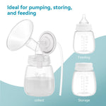 Gotocut Breast Milk Collection and Storage Bottles, 6oz/180ml, Compatible with Spectra S1 S2 9 Plus, Motif Luna, and Most Wide-Mouth Flanges, Work with Spectra Bottles for Pumping, 4 Pack