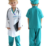 Popsunny Doctor Costume for Kids 3 4 5 Years Old, Toddler Medical Dress up Outfit with Real Stethoscope, Pretend Play Coat Gift for Boys Girls