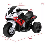 Costzon Kids Electric Ride on Motorcycle, Licensed BMW 6V Battery Powered Toy w/Headlights &Music, Pedal, 3 Wheels for Children Boys & Girls (Dark Red)